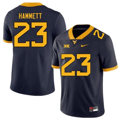 Men's West Virginia Mountaineers NCAA #23 Ja'Corey Hammett Navy Authentic Nike Stitched College Football Jersey VA15L58EJ